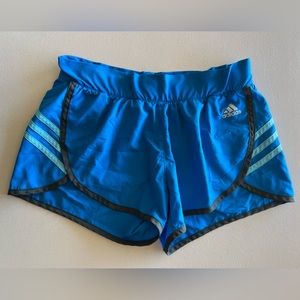 Adidas Ultimate Woven 3 Stripe Blue/Cyan/Charcoal Athletic Running Shorts